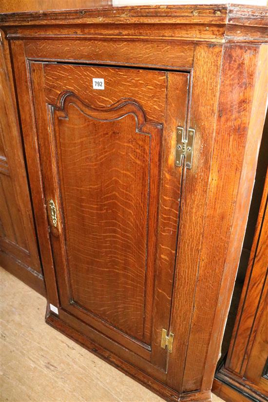 George III oak corner cupboard